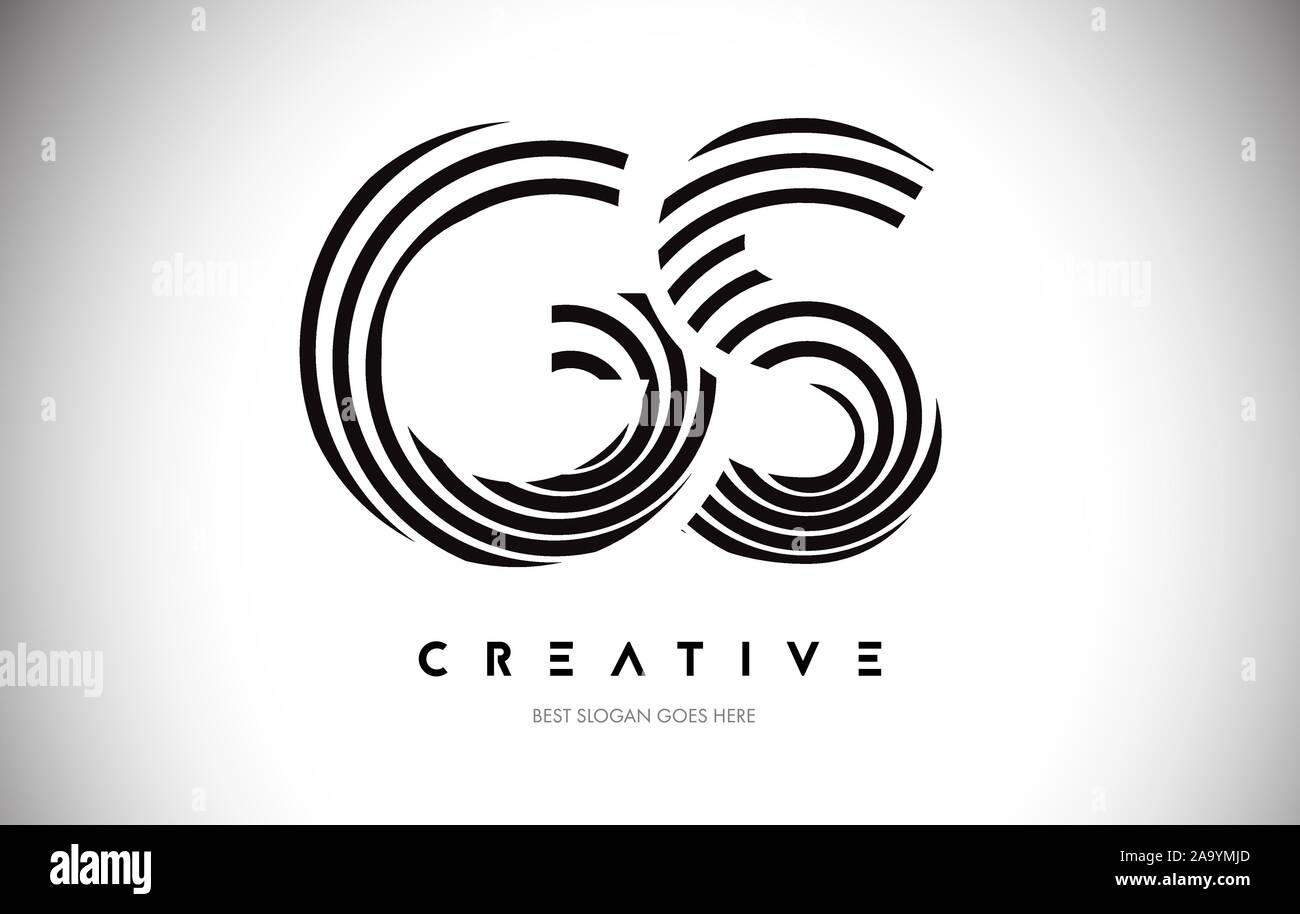 Conception de Logo Warp Lignes GS.Vector Icône Lettre circulaire avec des lignes. Illustration de Vecteur
