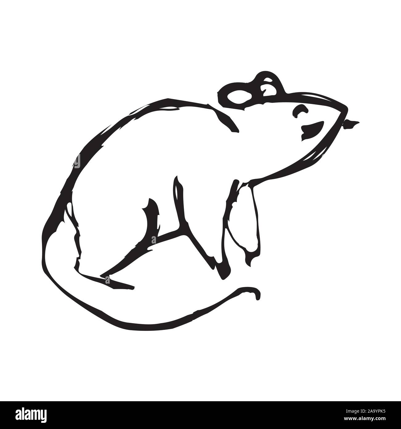 Illustration de croquis à la main à la main de la souris rat Illustration de Vecteur