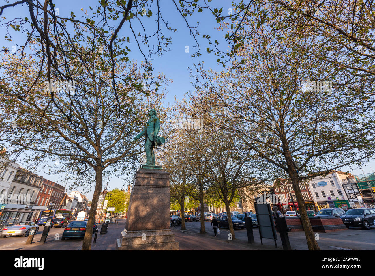 Statue D'Henry Fawcett, Market Place, Salisbury, Wiltshire, Angleterre, Royaume-Uni Banque D'Images