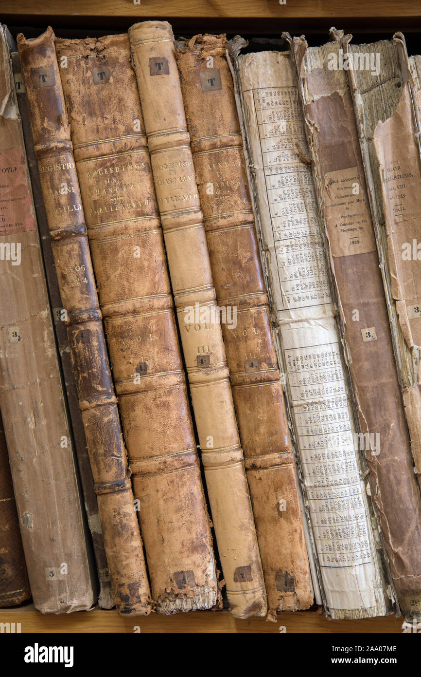 Livres anciens, la cathédrale de Peterborough, España Banque D'Images