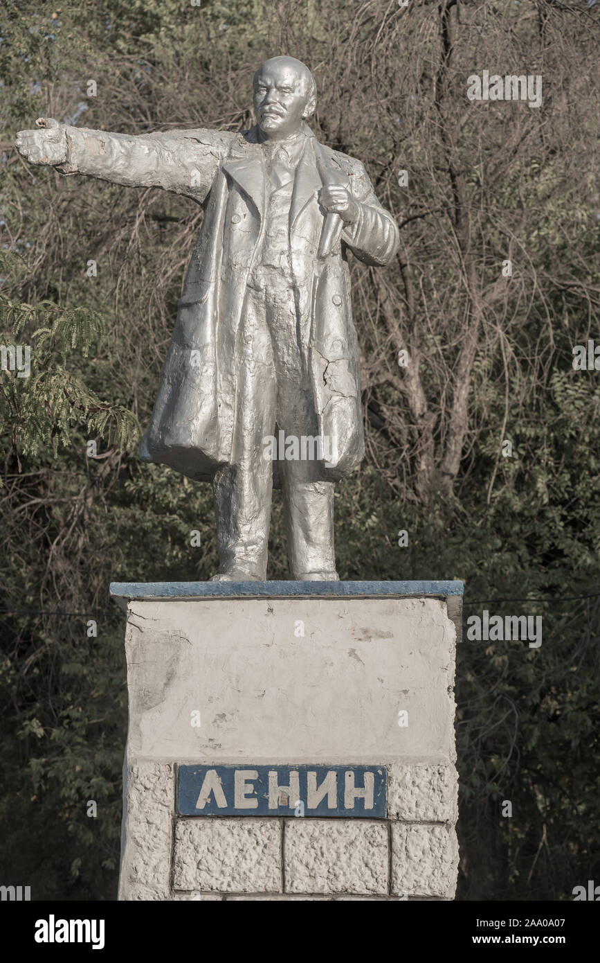 Statue de Lénine, Kirghizistan Banque D'Images