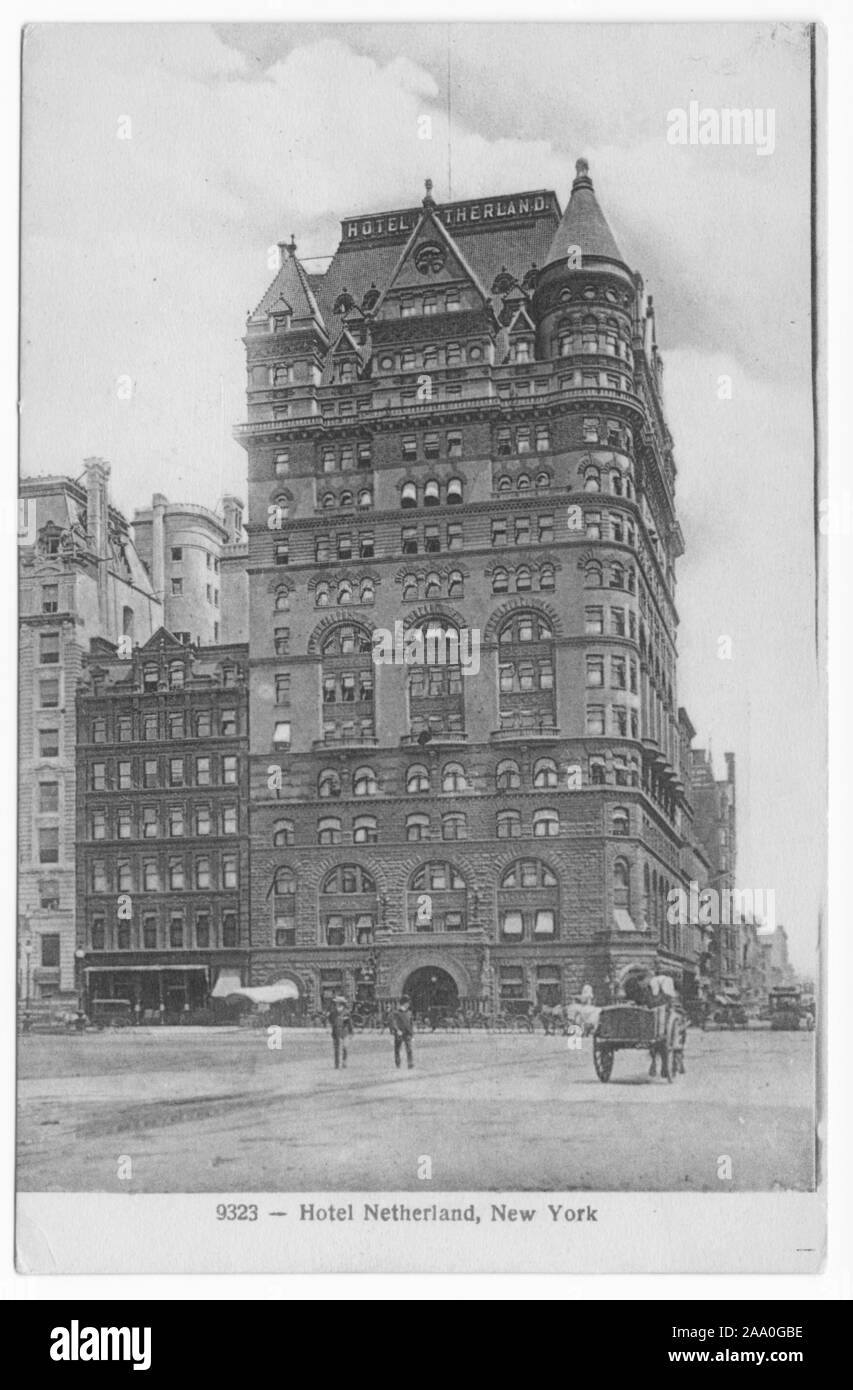Carte postale gravée de l'Hôtel Italia à New York, publiée par carte postale Souvenir Co, 1905. À partir de la Bibliothèque publique de New York. () Banque D'Images