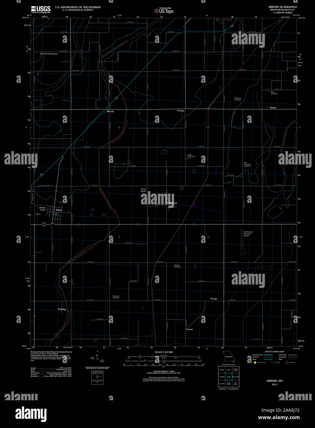Carte du missouri arbyrd Banque de photographies et d’images à haute