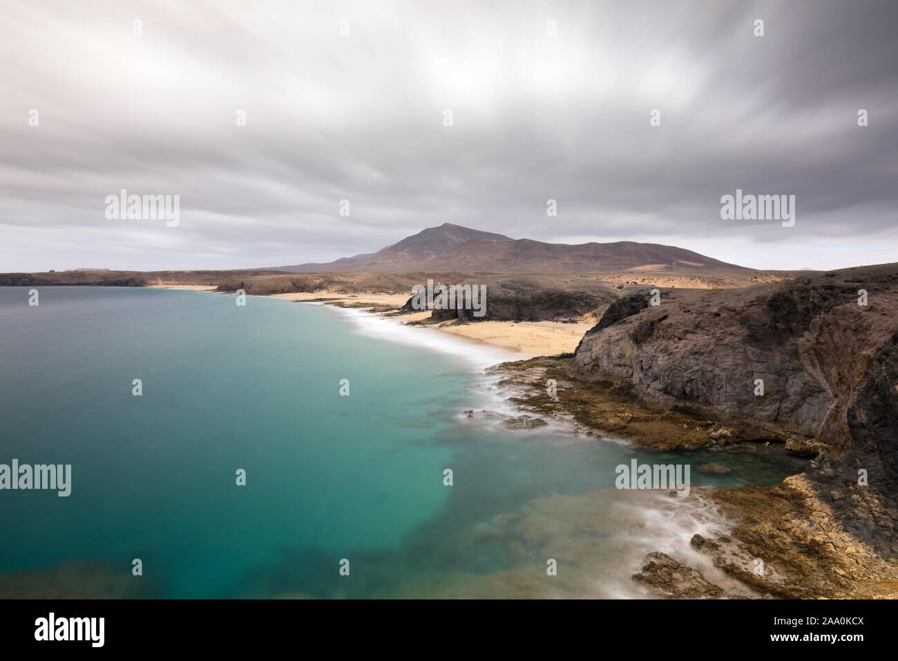 Plage Playa del Pozo de Papagayo, Lanzarote, Espagne Banque D'Images