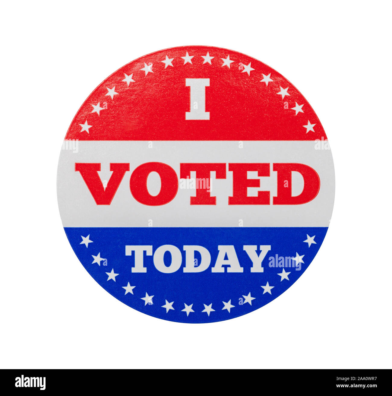 J'ai voté aujourd'Sitcker rond isolé sur fond blanc. Banque D'Images