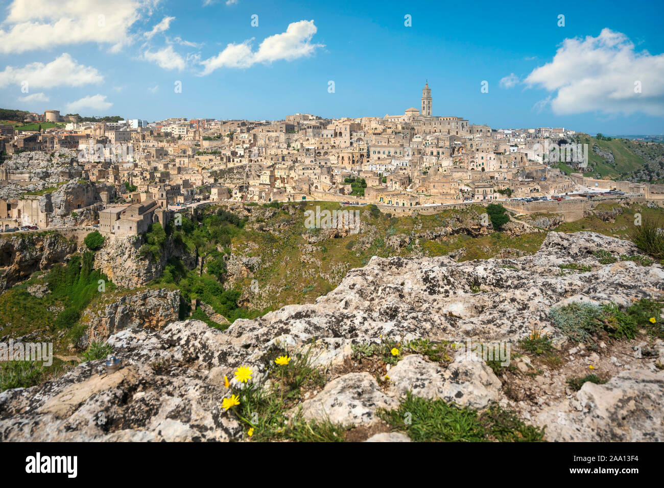 Ancienne ville de Matera i Sassi, site du patrimoine mondial de l'historique. La Basilicate, Italie, Europe Banque D'Images