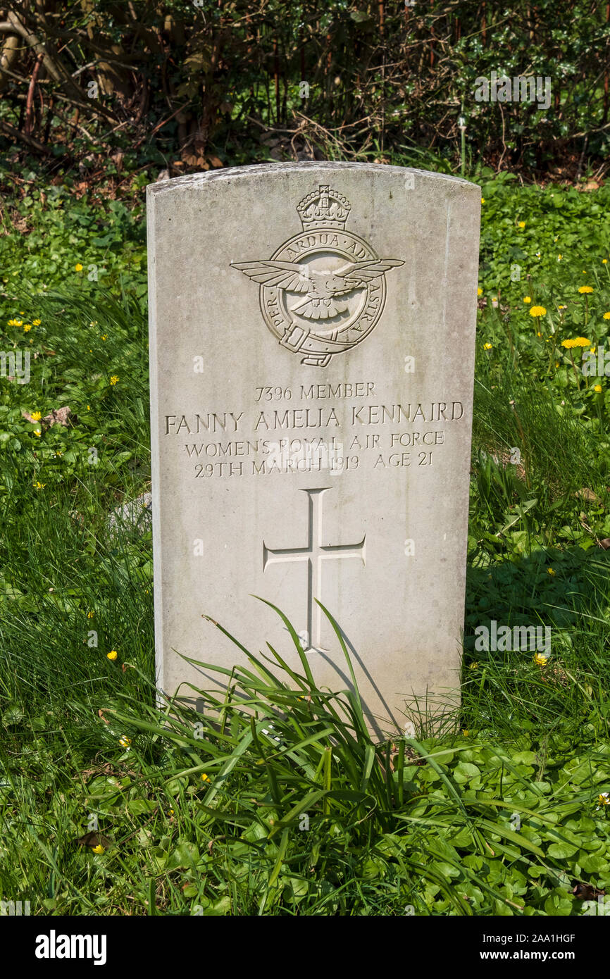 Women's Royal Air Force tombe de Fanny Amelia, Kennaird est mort 1919, Commonwealth Graves. Another Ashdown, East Sussex, UK Banque D'Images