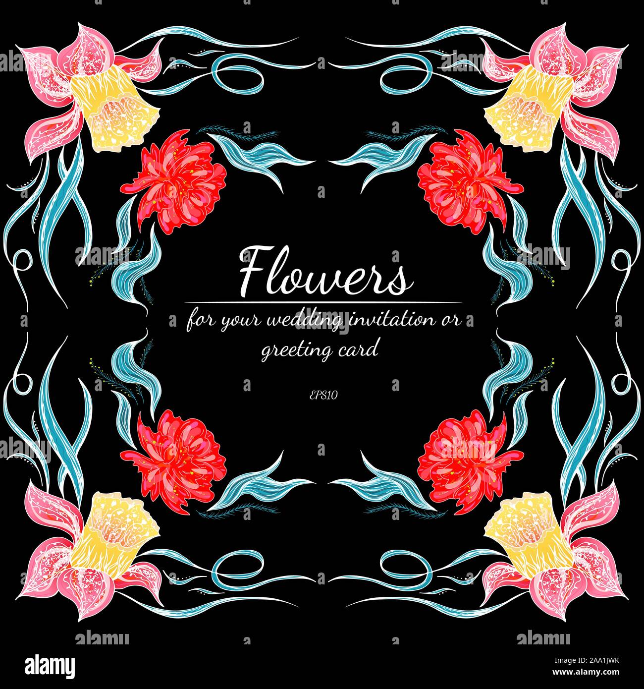 Ensemble de Tropical orchid dessinés à la main, images floral. Illustration du feuillage de la jungle. Jeu Floral. Dessin à la main. Vector collection, isolé. Nous printemps naturel Illustration de Vecteur