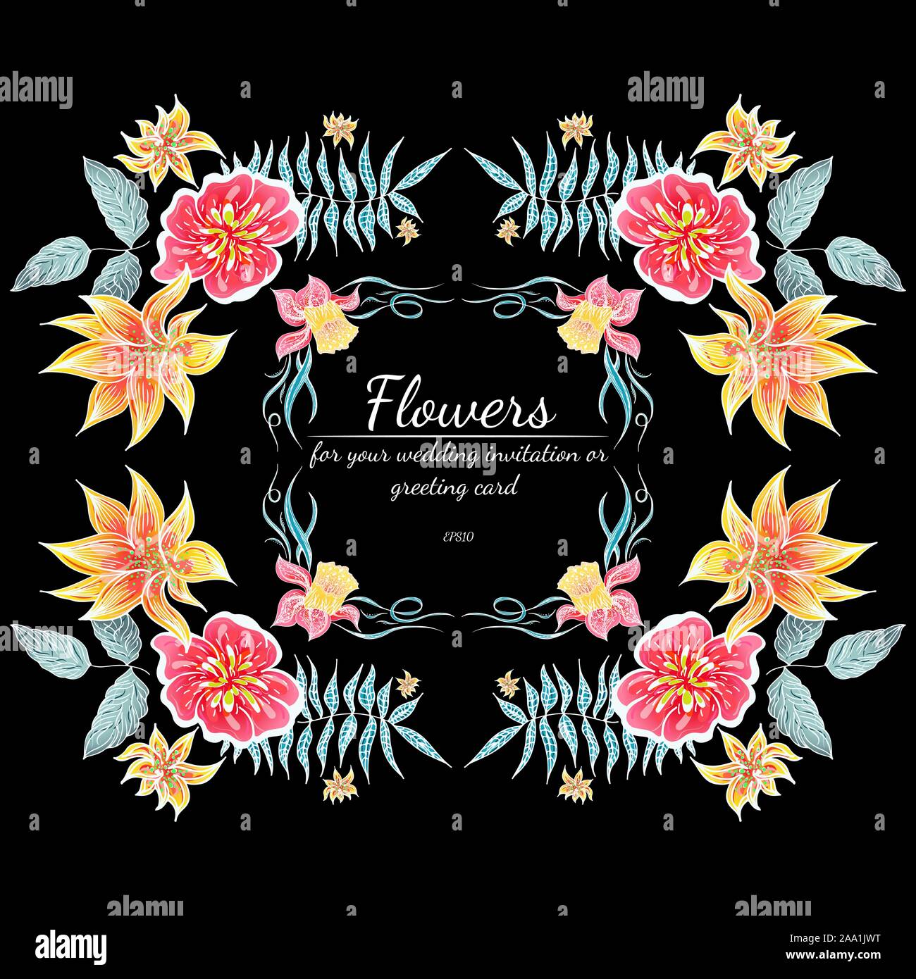 Ensemble de Tropical orchid dessinés à la main, images floral. Illustration du feuillage de la jungle. Jeu Floral. Dessin à la main. Vector collection, isolé. Nous printemps naturel Illustration de Vecteur