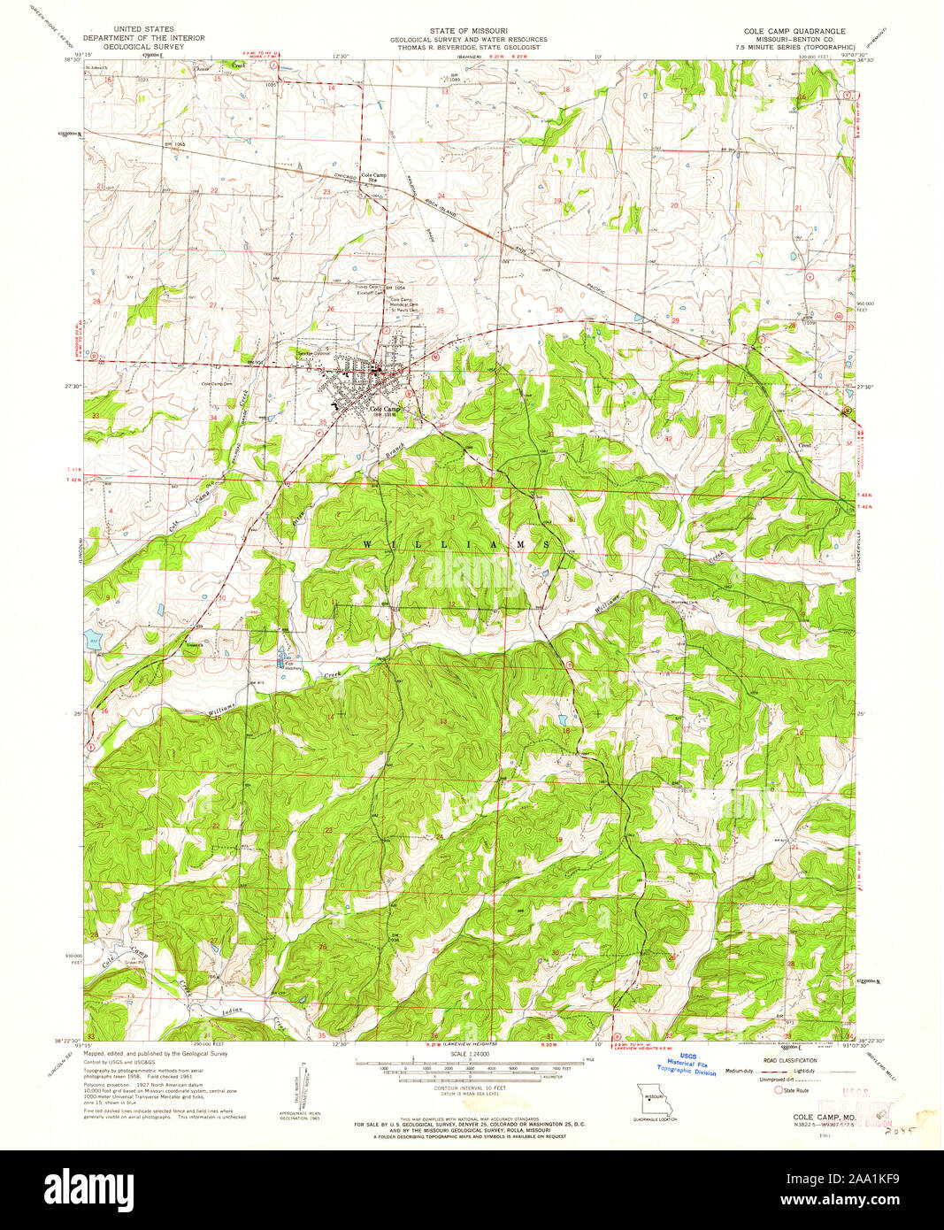 Carte du camp de cole au missouri Banque de photographies et d’images à
