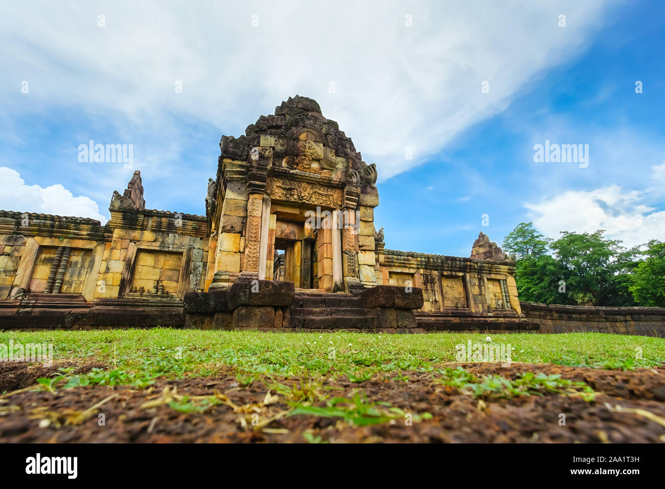 Prasat Muang Tam est l'ancien temple Khmer en Prakhon Chai Buri Ram district, province, la Thaïlande. Banque D'Images