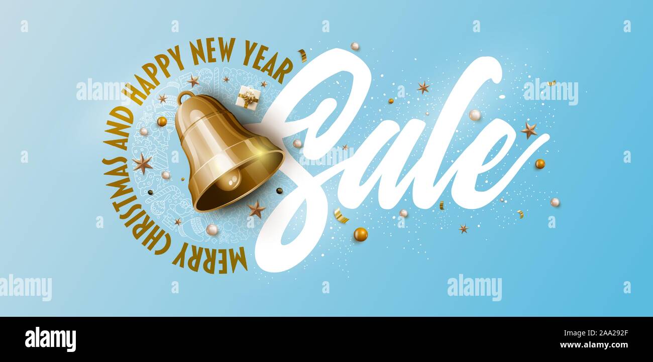 Vente Chrstmas modèle de conception graphique. Vector illustration. Les éléments sont séparément en couches en fichier vectoriel. Illustration de Vecteur