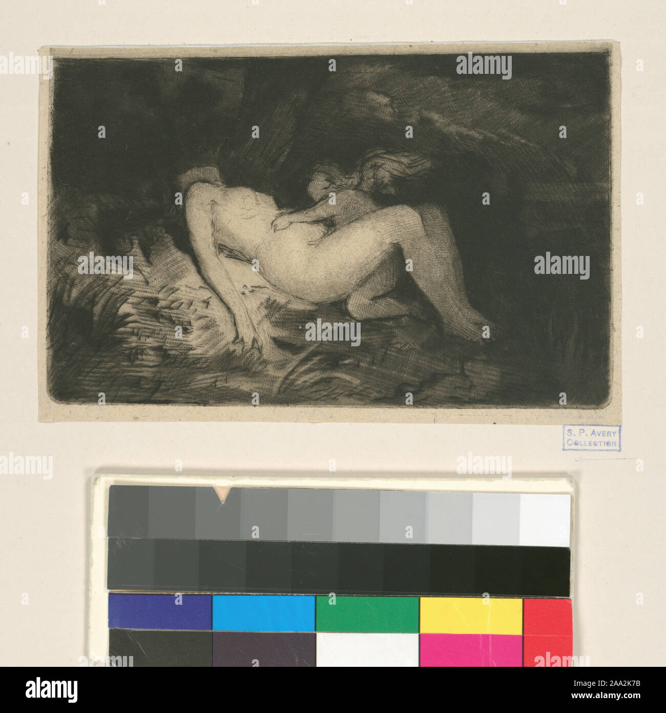 Holdings contrôlés à l'exemplaire de l'Oeuvre de Ch. Jacque catalogue de ses eaux-fortes et pointes sèches / dressé par J.J. Guiffrey. Fait partie d'eaux-fortes et pointes sèches par Charles Jacque dans Samuel Putnam Avery Collection. Citation/Référence : G327 ; [L'Amour et Vénus.] Banque D'Images