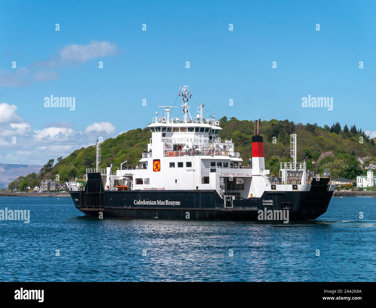 Caledonian MacBrayne Ferry MV Coruisk Roll on Roll off voiture et ferry de passagers dans le port d'Oban, Argyll et Bute, Écosse, Royaume-Uni. Banque D'Images