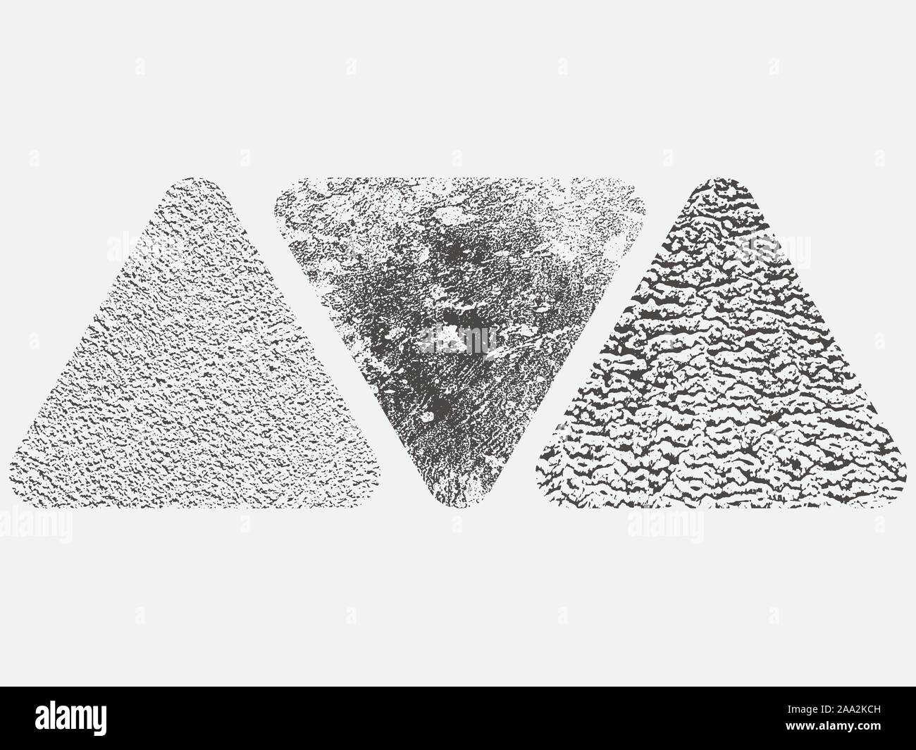 Ensemble de triangles grunge. Grunge triangle dommages silhouette de forme. Distressed grunge texture. Vector illustration Illustration de Vecteur