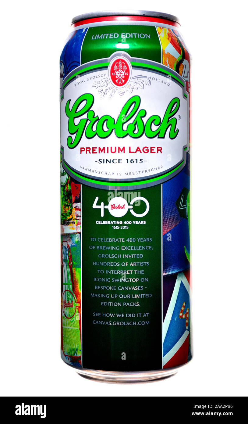 La bière Grolsch lager peut - Néerlandais Banque D'Images