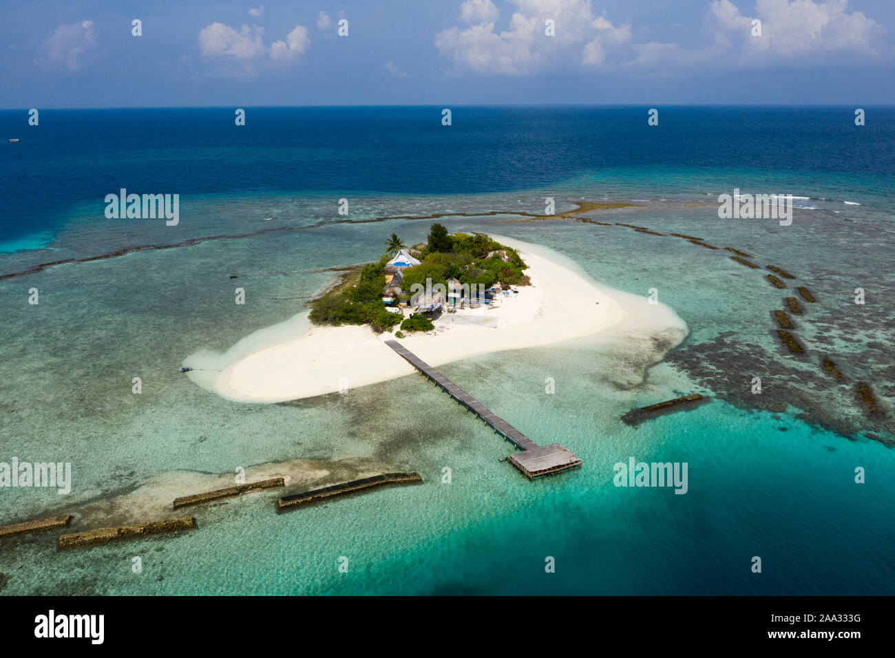 Vaagali Privat Island, South Male Atoll, Maldives, océan Indien Banque D'Images