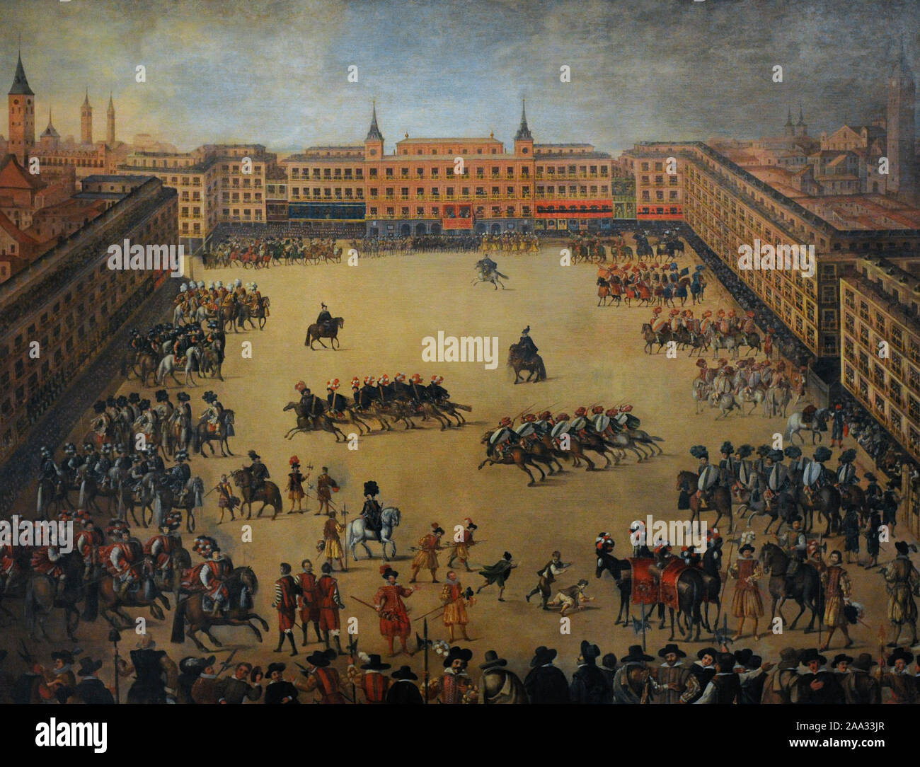 Attribué à Juan de la Corte (ca.1585-1662). Peintre Baroque. Festivités dans le Royal Plaza Mayor, 1623. Musée d'histoire. Madrid. L'Espagne. Banque D'Images