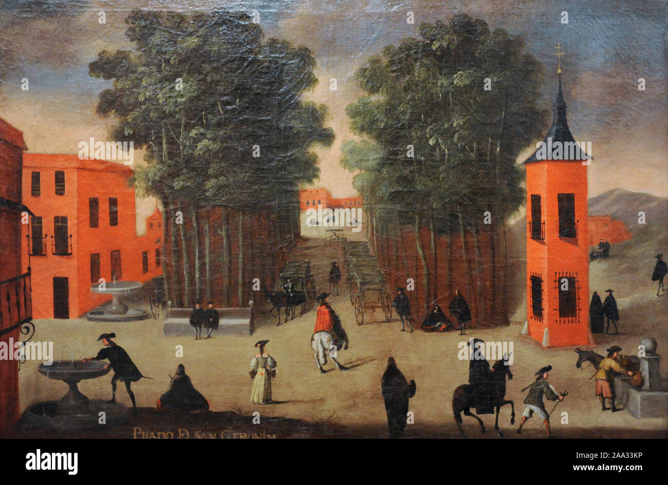 L'Espagne. Madrid. La promenade du Prado, 1651-1700. Musée d'histoire. Madrid. L'Espagne. Banque D'Images