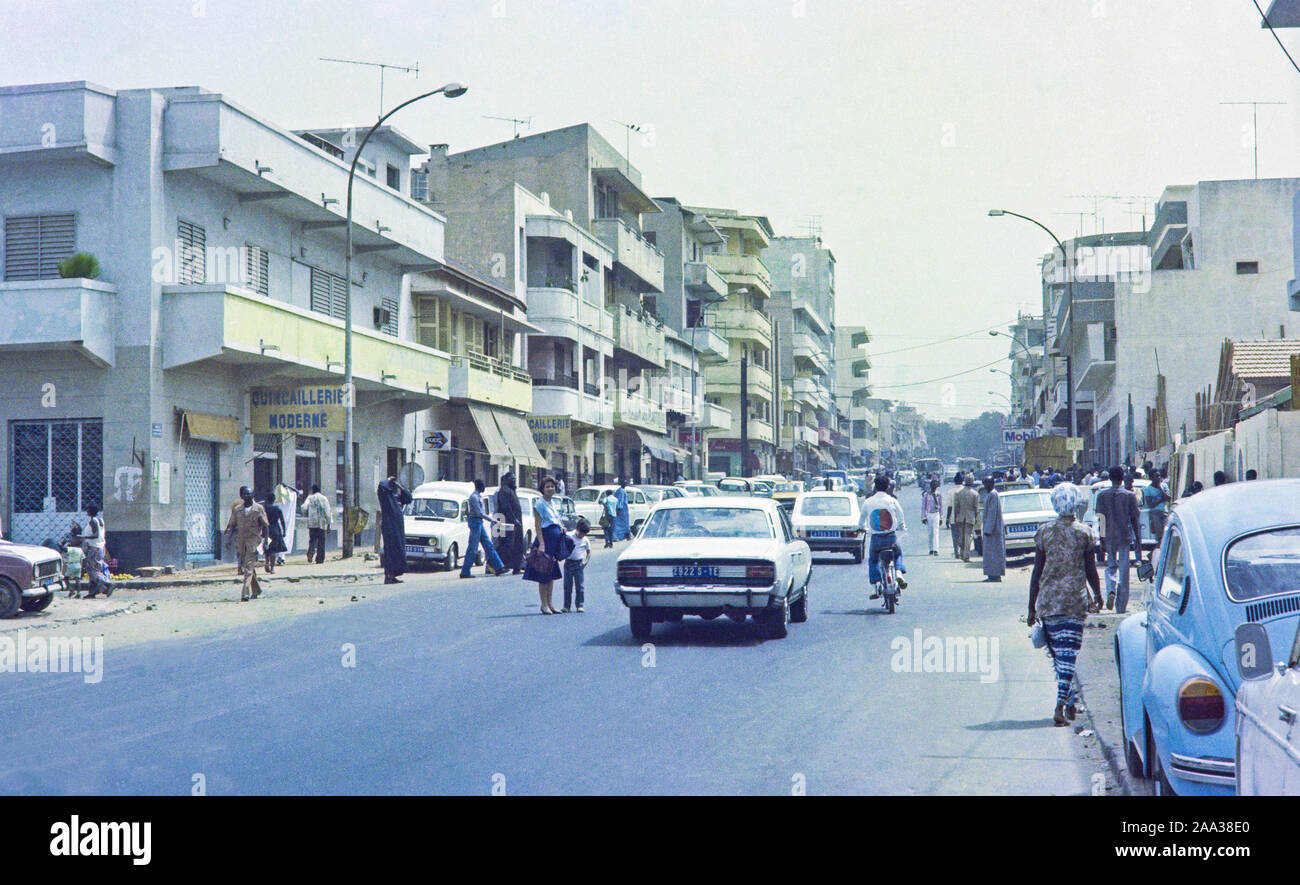 Avenue Gambetta,Dakar dans les années 70 Banque D'Images