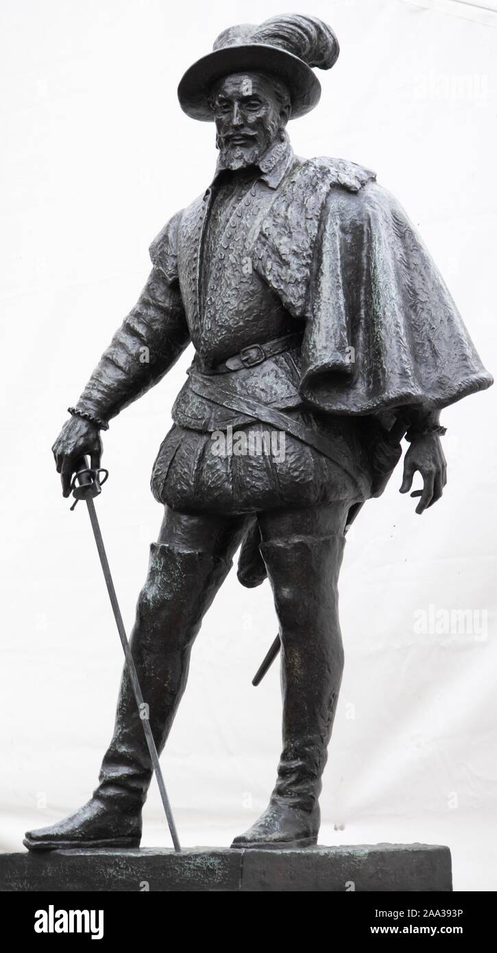 Statue de Sir Walter Raleigh Greenwich Banque D'Images