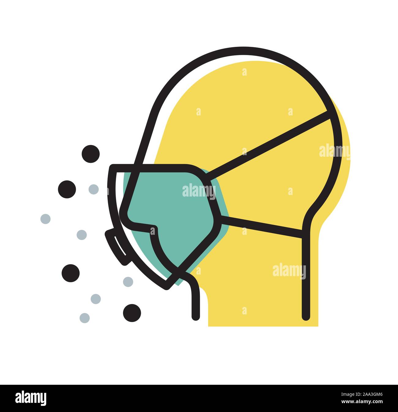 Masque de protection respiratoire - N95 - Icône comme fichier EPS 10 Illustration de Vecteur