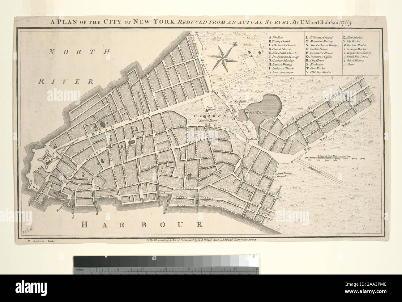 Stokes P.1754-B-50 Print contient 23 lettres et 5 références numérotées aux églises et institutions religieuses. Voir également Deák 82. Deák 104 ; un plan de la ville de New-York, ramené de véritable enquête Banque D'Images