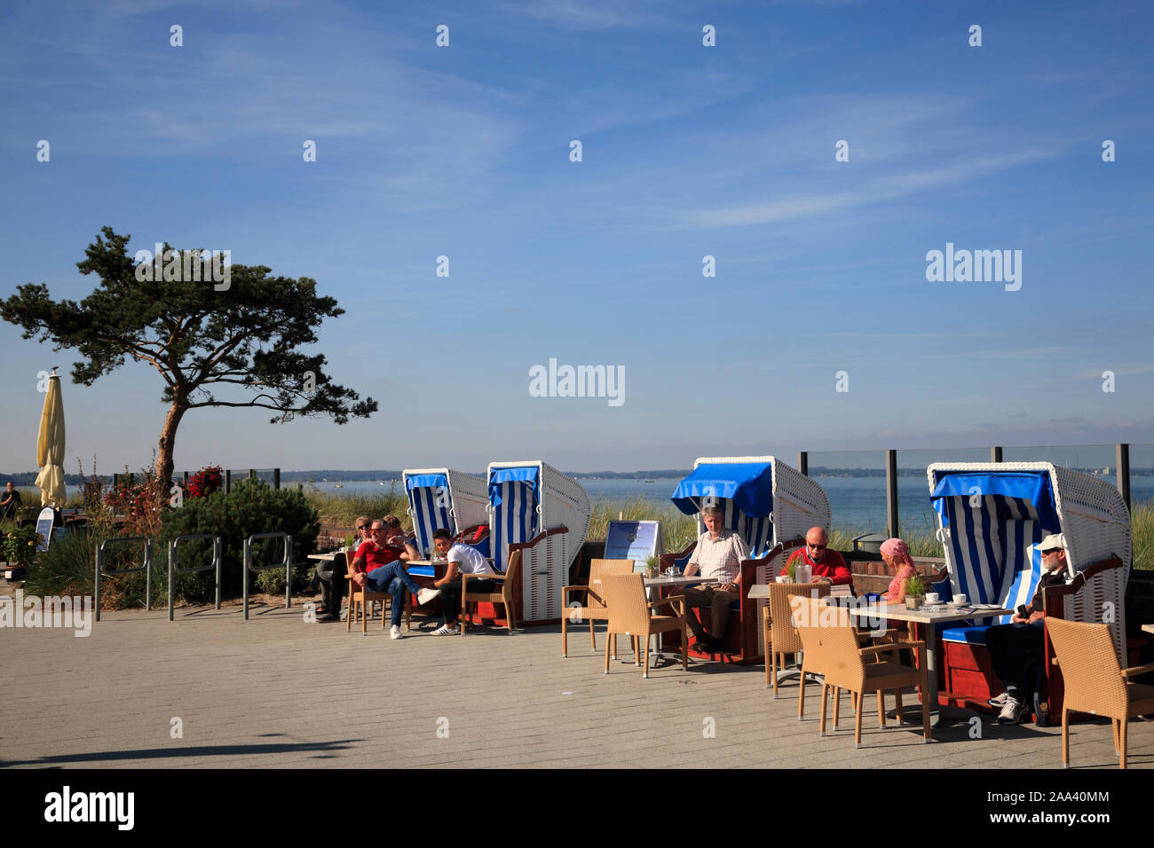 Promenade à Niendorf / Mer Baltique , Timmendorfer Strand, Schleswig-Holstein, Allemagne Banque D'Images