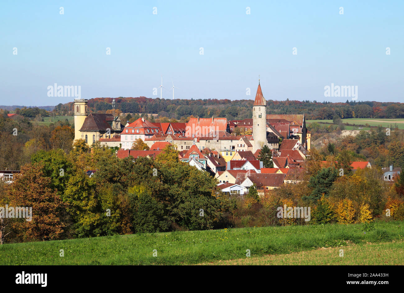 Kirchberg an der Jagst dans Hohenlohe, Bade-Wurtemberg, Allemagne Banque D'Images