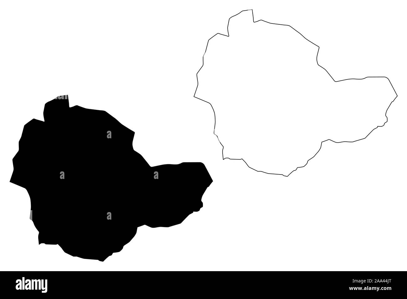 Sukhbaatar aimags (provinces, les provinces de la Mongolie) map vector illustration, croquis gribouillis d'Aimag Sukhbaatar site Illustration de Vecteur