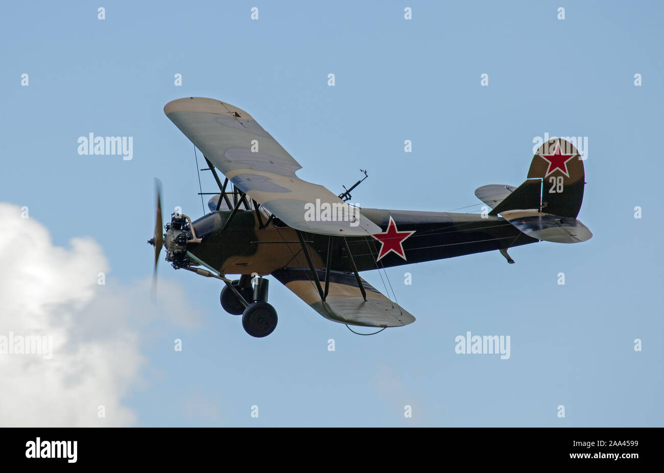 Polikarpov PO2 G-BSSY en vol Banque D'Images