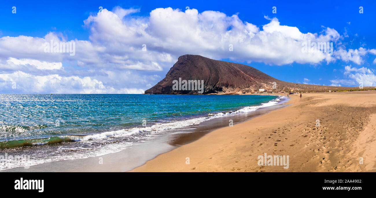 La plage de Tejita impressionnant,El Medano, Tenerife, Espagne. Banque D'Images