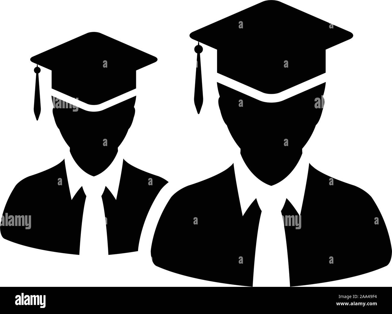 Icône de diplôme vecteur mâle groupe d'étudiants profil de personne avatar avec le symbole de chapeau de mortarboard pour l'école, le collège et l'université Illustration de Vecteur