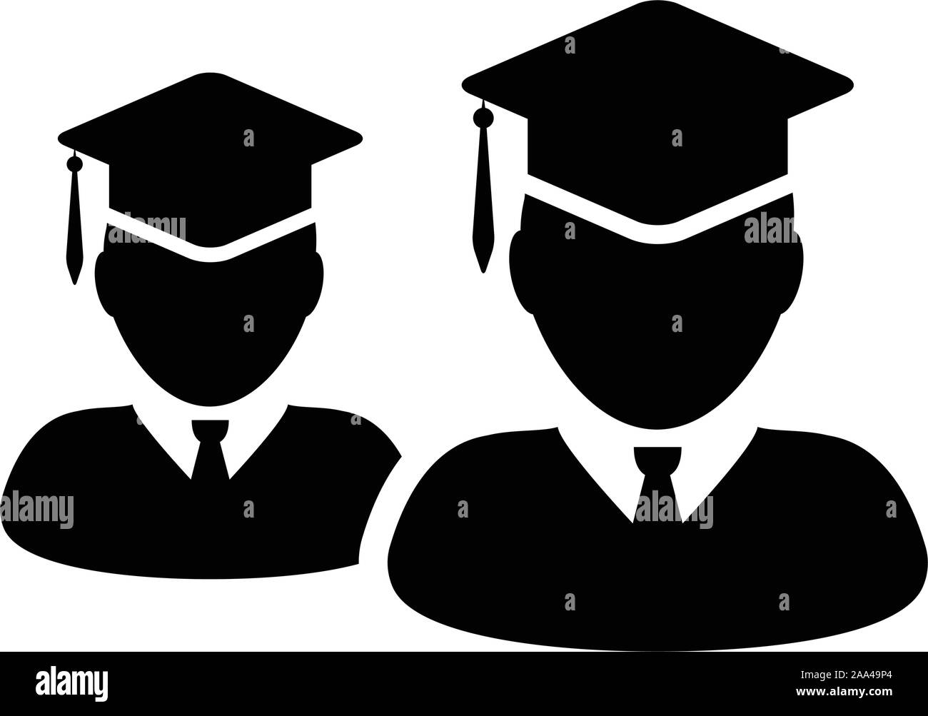 Icône académique vecteur mâle groupe d'étudiants profil de personne avatar avec moriboard chapeau symbole pour l'école, le collège et le diplôme universitaire Illustration de Vecteur