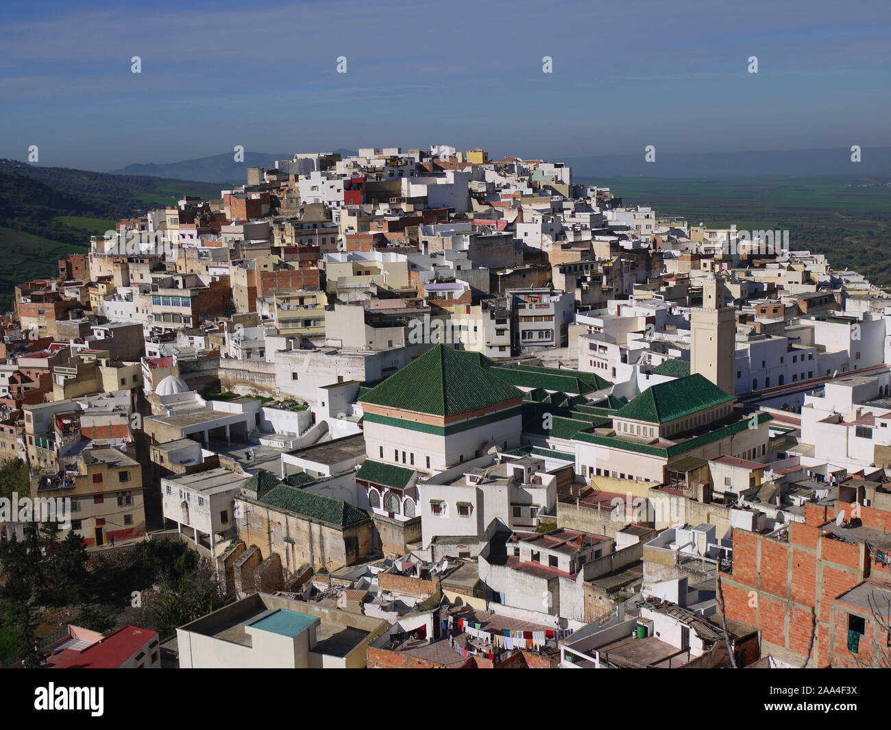 Paysage urbain, Moulay Idriss, Maroc Banque D'Images