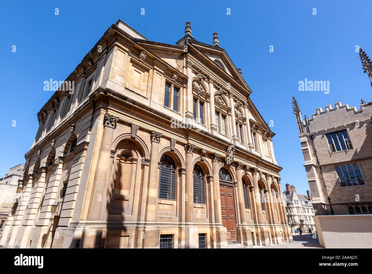 Le Sheldonian Theatre façade, Oxford, Oxfordshire, England, UK Banque D'Images