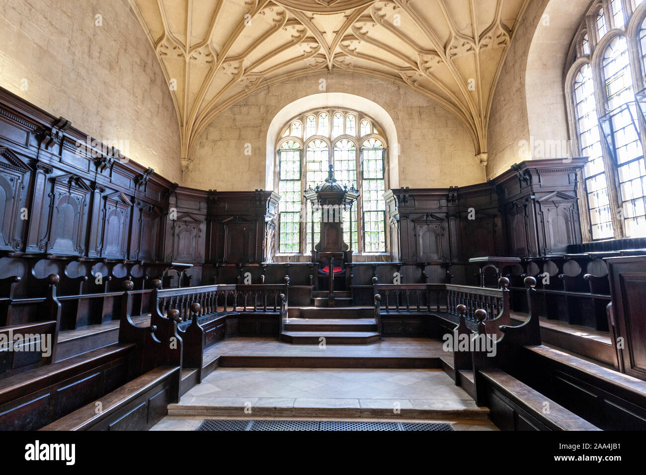Convocation à l'ouest, plus de l'Université d'Oxford Bodleian Library et Divinity School à Oxford, Oxford, Oxfordshire, England, UK Banque D'Images