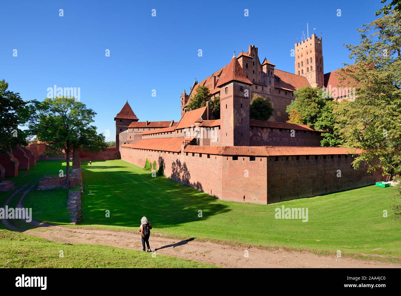 Le château de Malbork du XIIIe siècle, fondé par les Chevaliers de l'ordre teutonique, site classé au patrimoine mondial de l'UNESCO. Pologne Banque D'Images