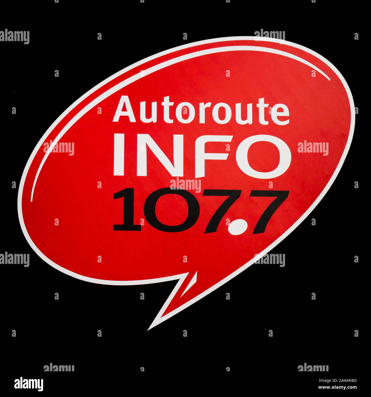 Logo de la radio FM, Autoroute Info, France Photo Stock - Alamy