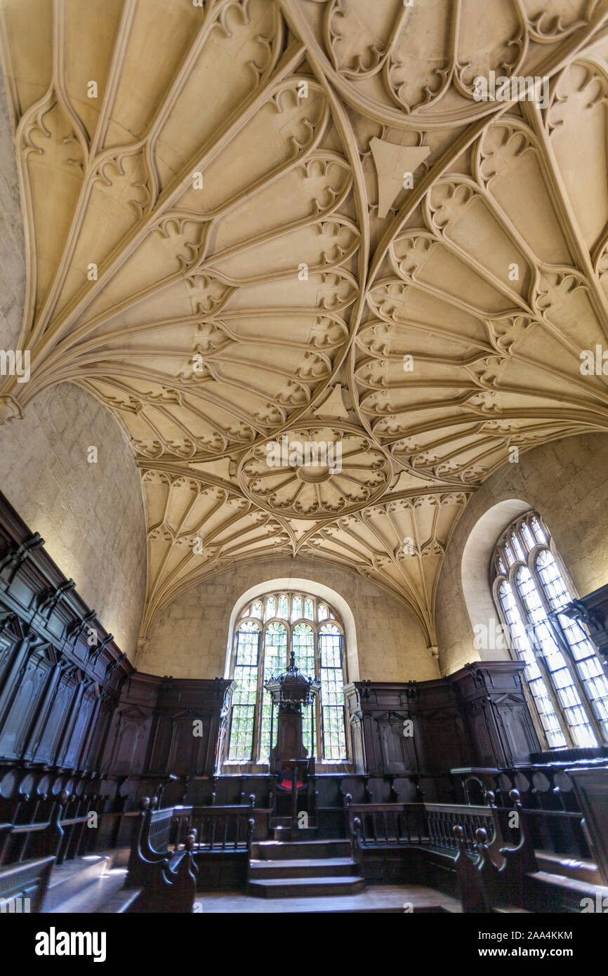 Convocation à l'ouest, plus de l'Université d'Oxford Bodleian Library et Divinity School à Oxford, Oxford, Oxfordshire, England, UK Banque D'Images