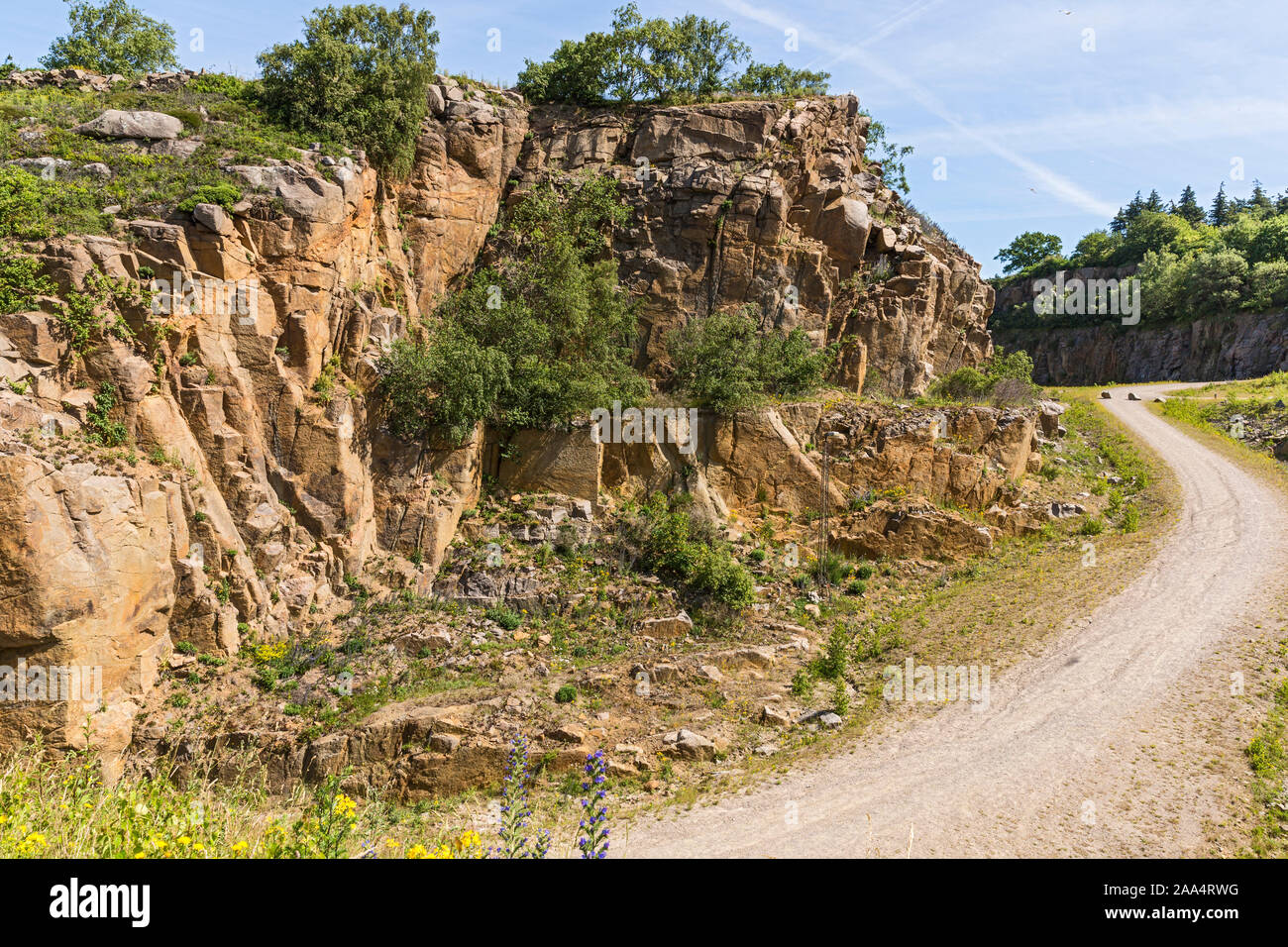 Bornholm, Ringebakker, Steinbruch, Granit Banque D'Images