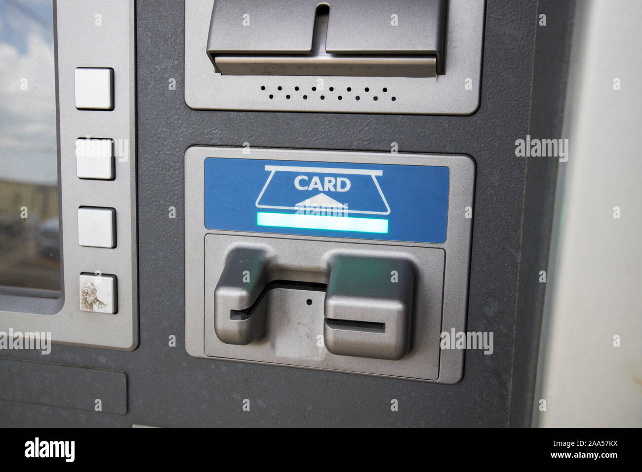Emplacement pour carte untampered sur un guichet automatique bancaire floride usa Banque D'Images