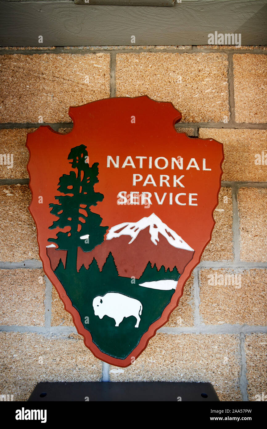 Logo du service des parcs nationaux à l'entrée d'un parc en Floride usa Banque D'Images