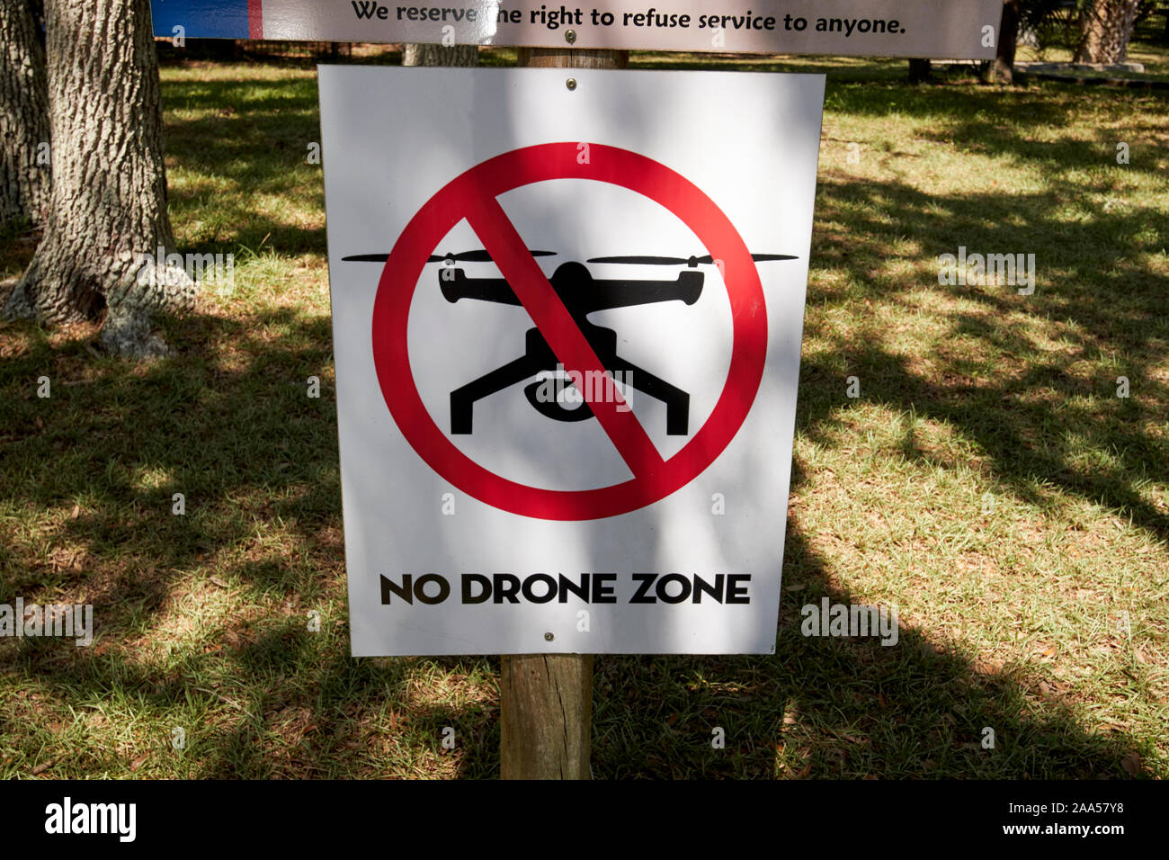 Aucun signe d'avertissement zone drone florida usa Banque D'Images
