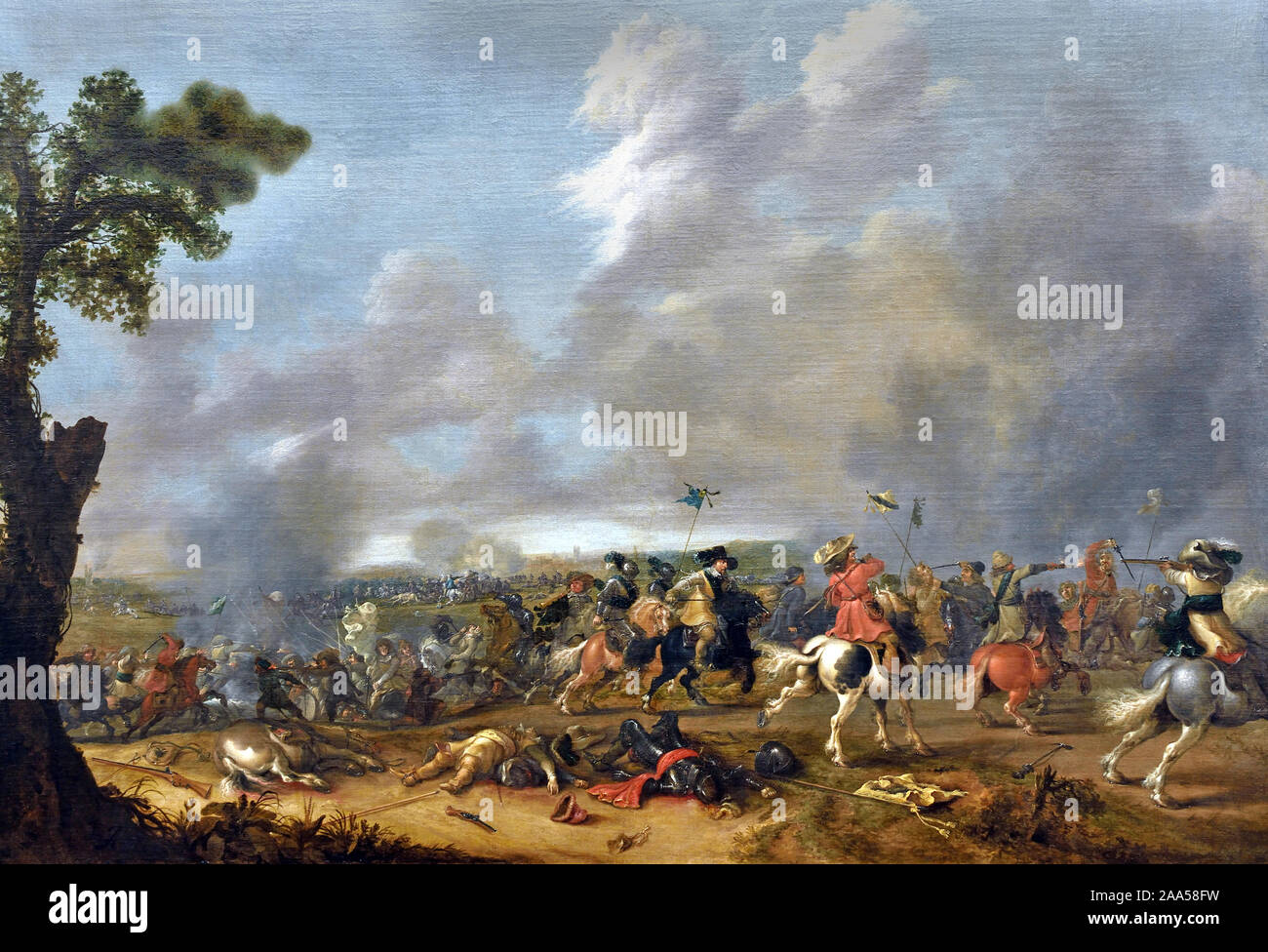 Le roi Gustave II Adolphe de Suède à la bataille de Lutzen en 1632 Jan Asselijn (1600/1610-1652), les Pays-Bas, le néerlandais. Banque D'Images