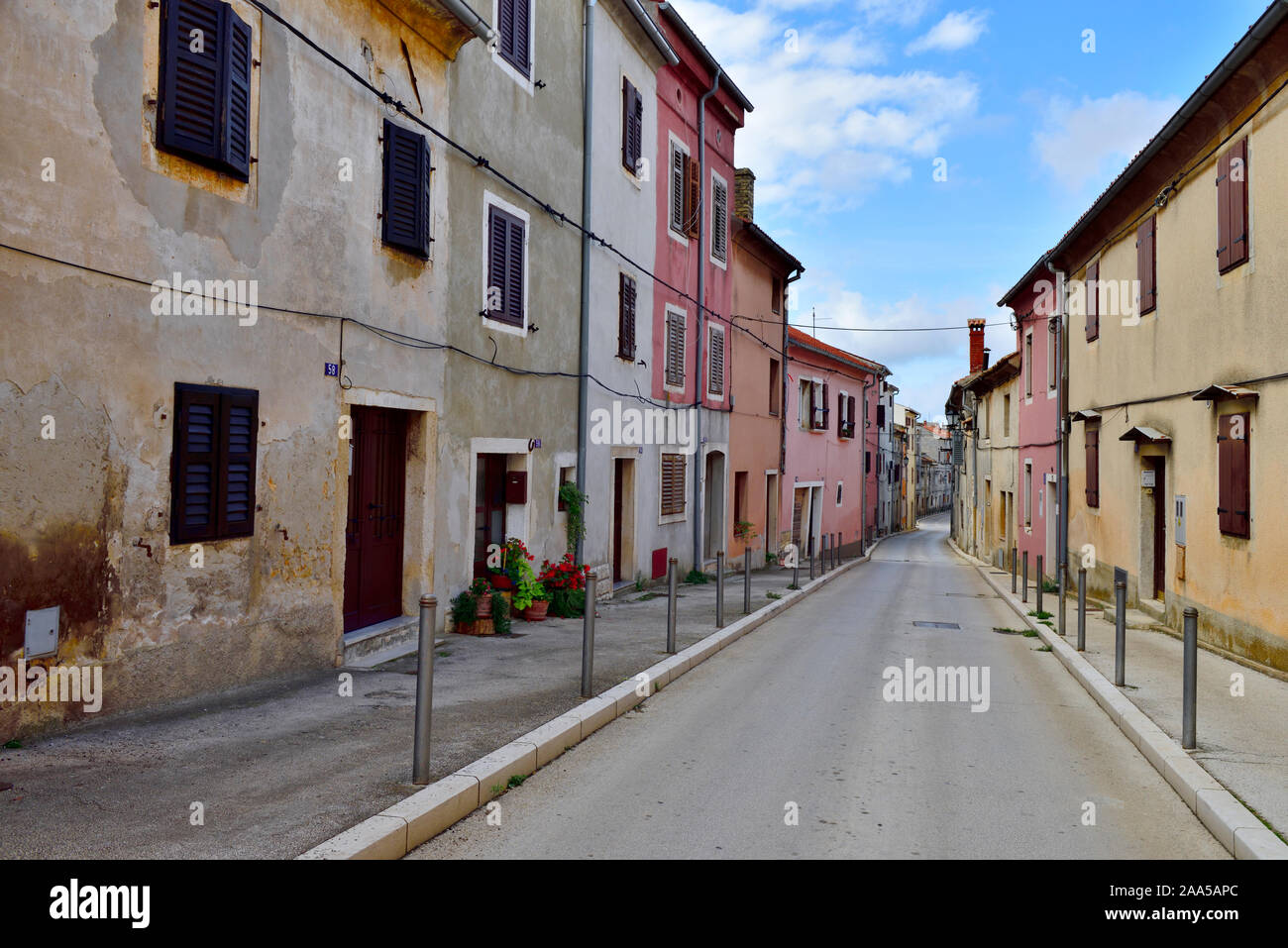 Dans petite ville de Vodnjan (connu pour la production d'huile d'olive), Istra, Croatie Banque D'Images