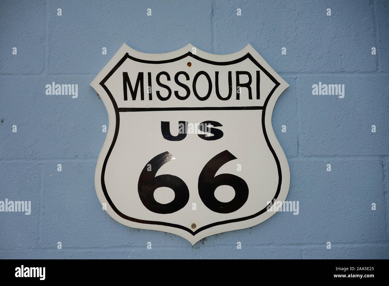 Signer la Route 66, US-66 dans le Missouri Banque D'Images