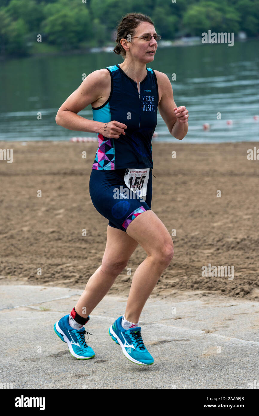 Triathlon 2019 Cooperstown Banque D'Images