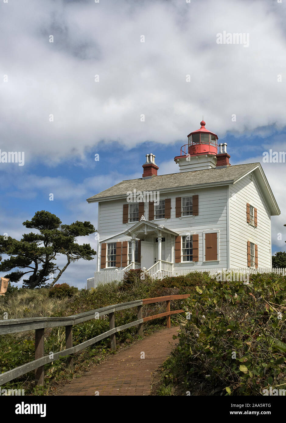 Yaquina Bay Lighthouse, à Newport, Oregon Banque D'Images