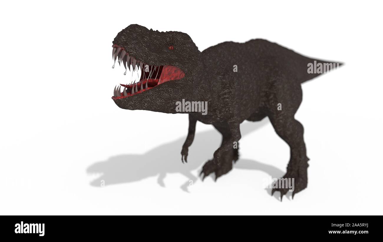 Tyrannosaurus rex sur fond blanc, 3D render Banque D'Images